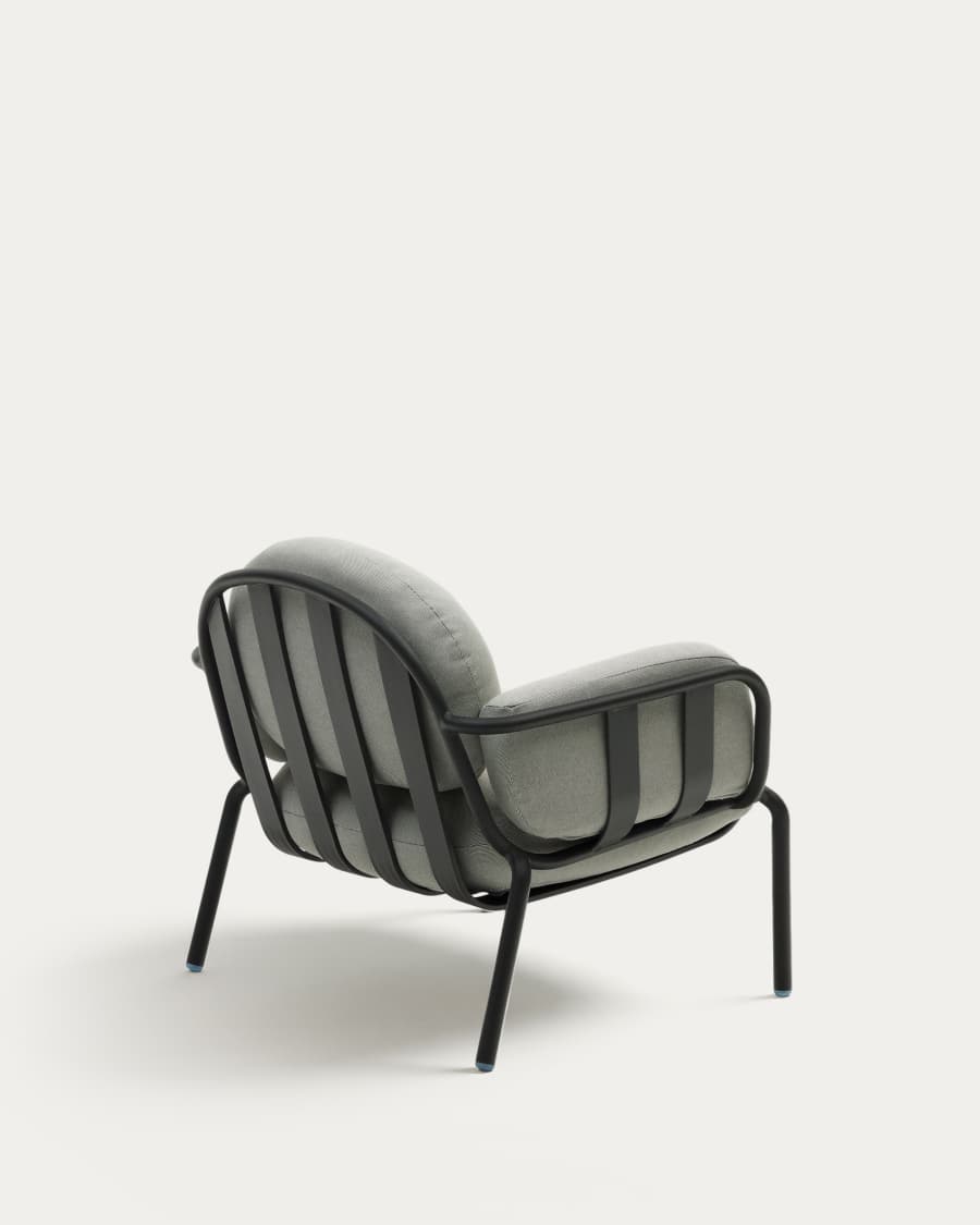 Joncols outdoor aluminium armchair with a powder coated grey finish
