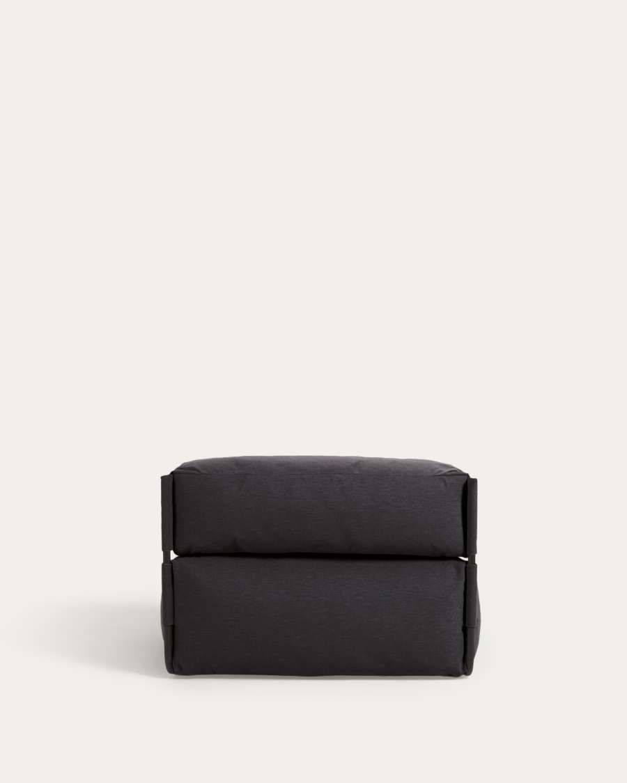 Square Pouf Modularsofa longue 100%outdoor m. Rückenlehne dunkelgrau Alu schwarz 165x101cm