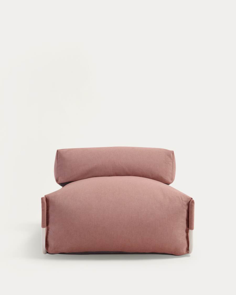 Square Pouf Modularsofa mit Rückenlehne 100% Outdoor terrakotta Aluminium weiß 101 x 101cm