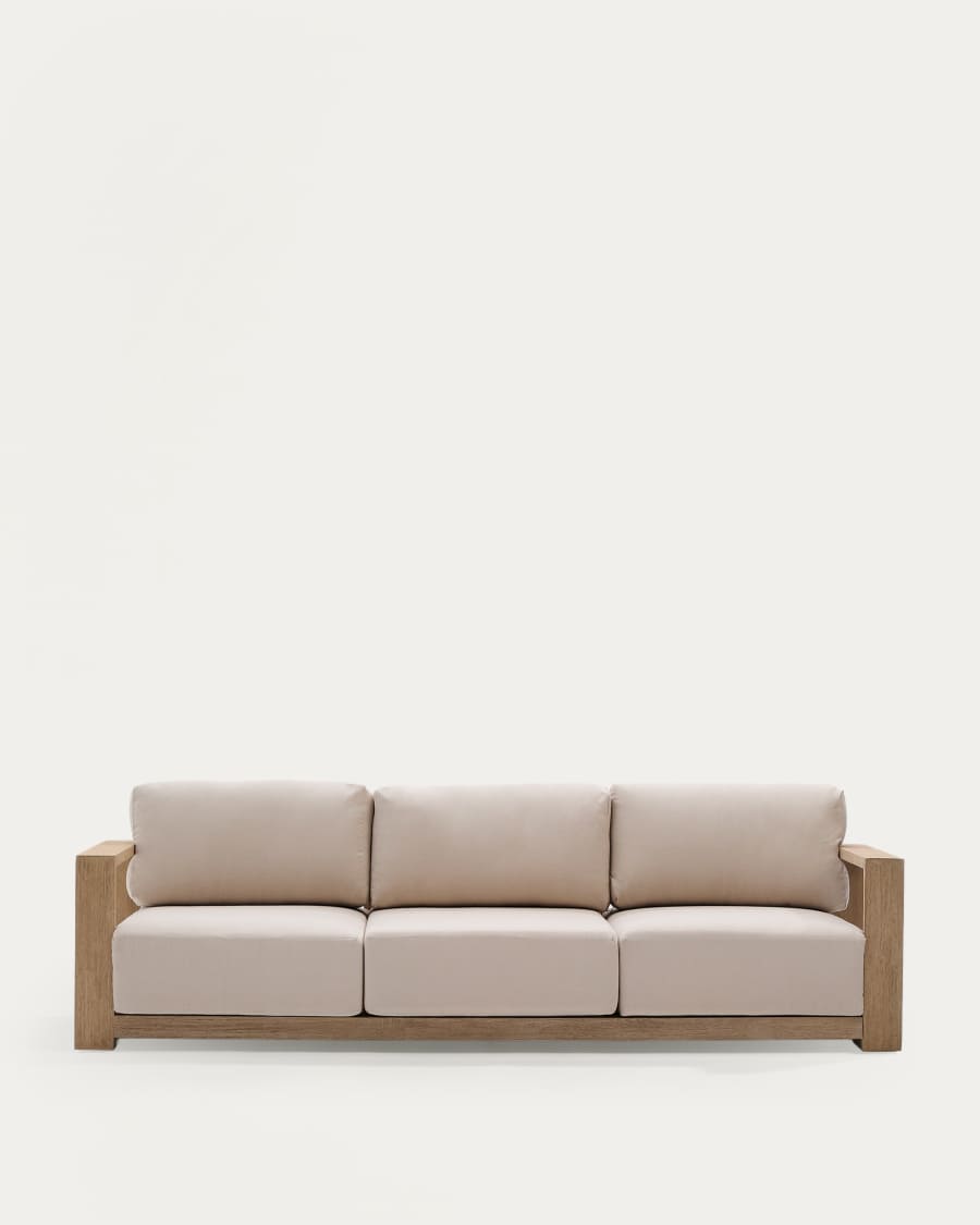 3-Sitzer-Sofa Ambra aus massivem Akazienholz mit hellem Finish 249 cm FSC 100%