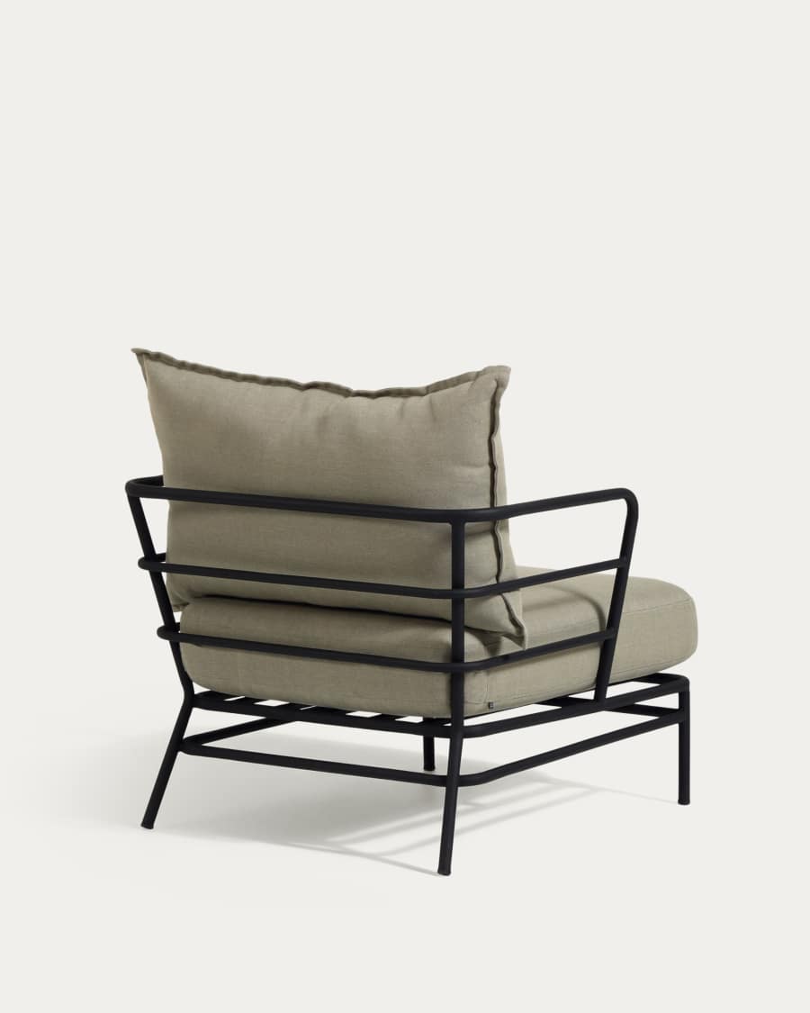 Mareluz black steel armchair