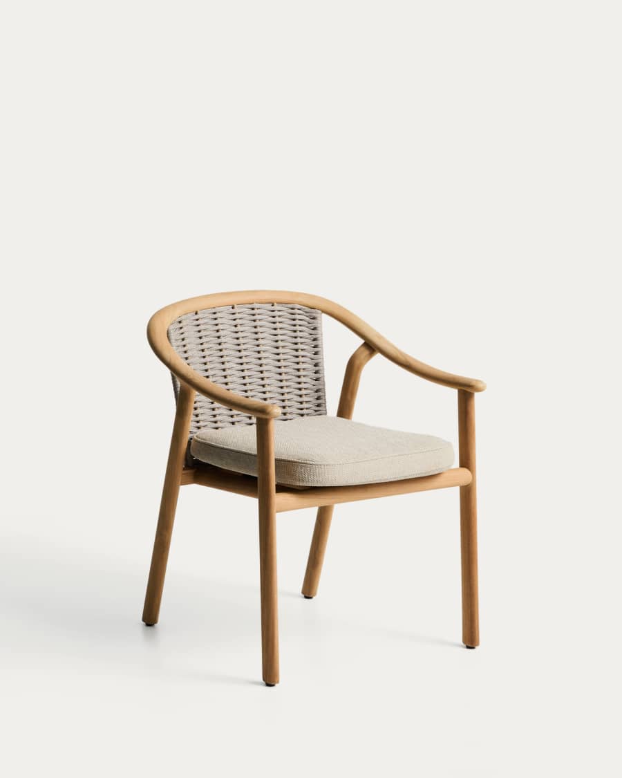 Elunda stackable outdoor chair in solid teak wood FSC 100%