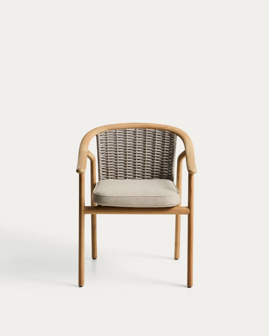 Elunda stackable outdoor chair in solid teak wood FSC 100%