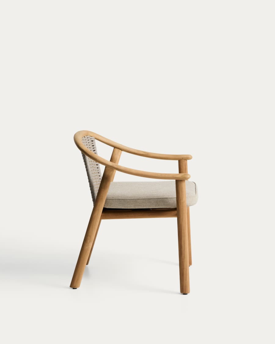 Elunda stackable outdoor chair in solid teak wood FSC 100%