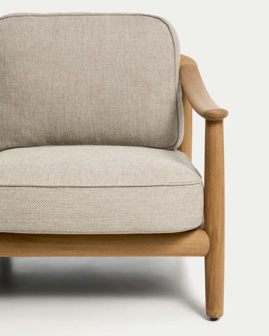 Elunda 3-seater outdoor sofa in solid teak wood FSC 100% 215cm