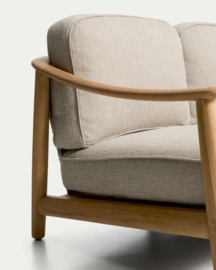 Elunda 3-seater outdoor sofa in solid teak wood FSC 100% 215cm