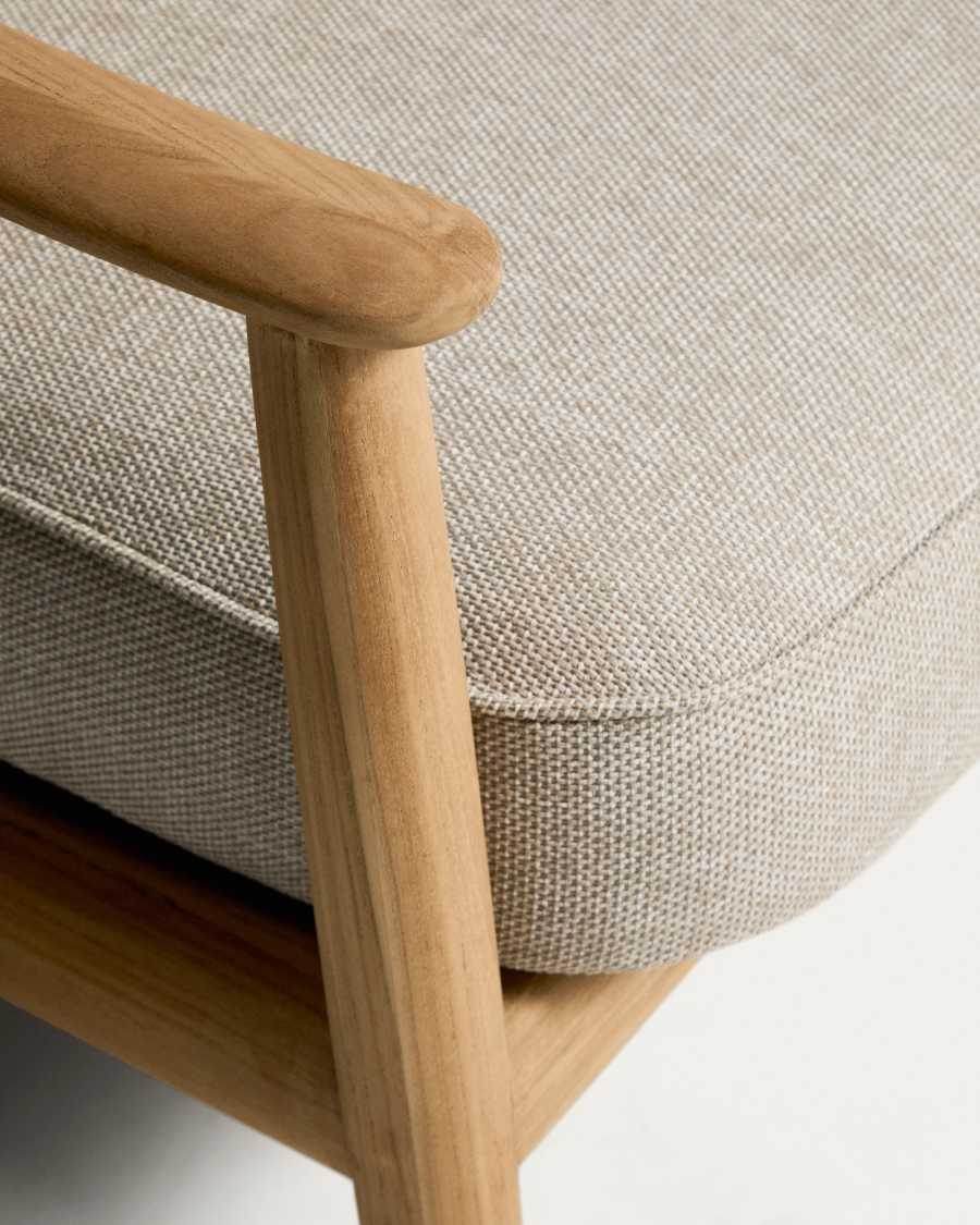 Elunda 3-seater outdoor sofa in solid teak wood FSC 100% 215cm