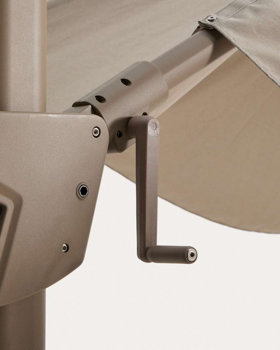 Noli beige cantilever parasol with taupe aluminium structure 300 x 420cm