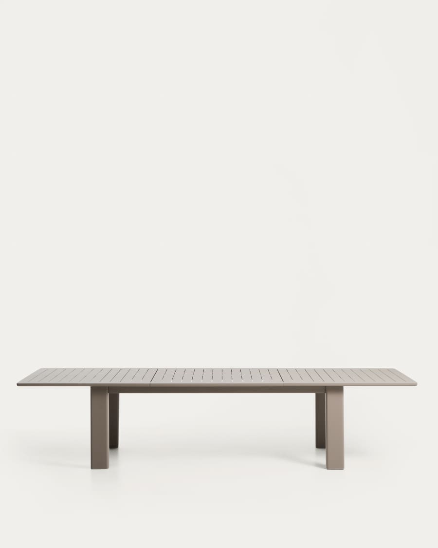 Table extensible Livorno en aluminium taupe 233(350) x 100 cm