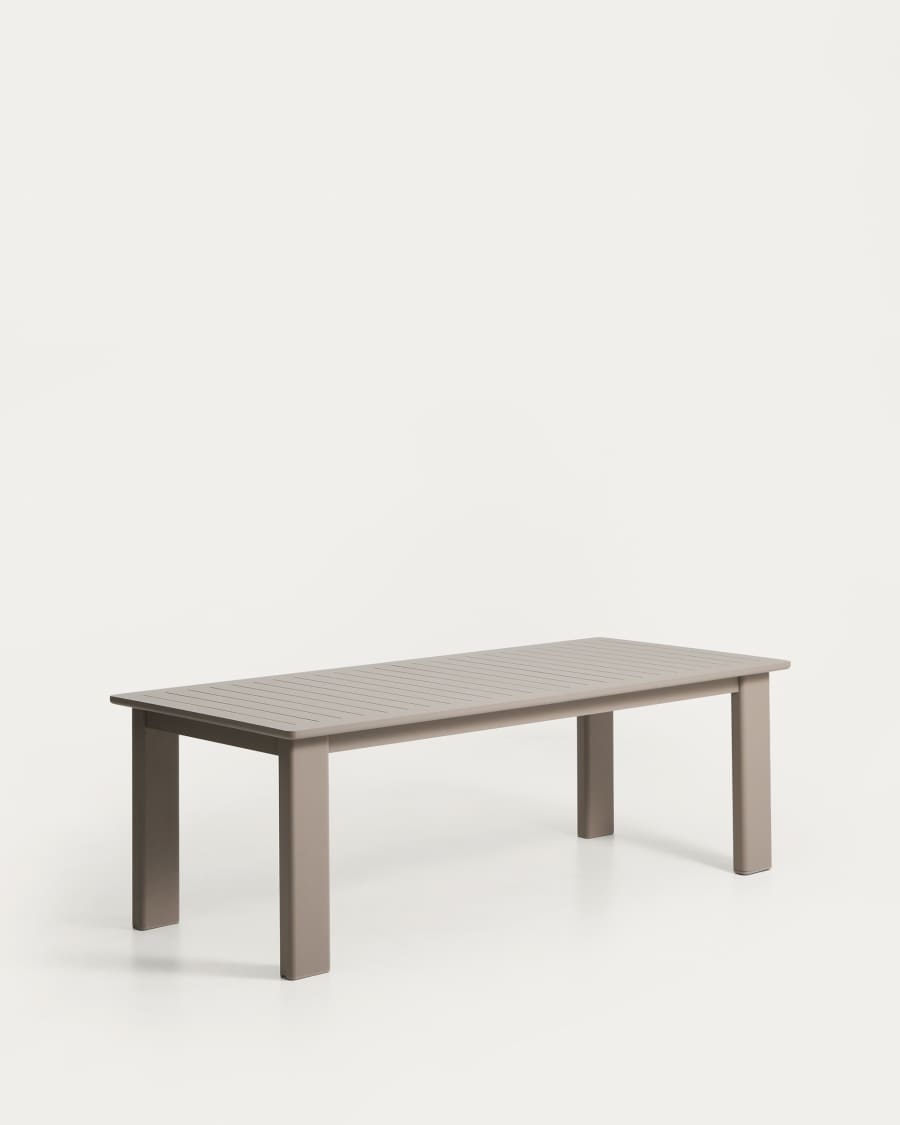 Table extensible Livorno en aluminium taupe 233(350) x 100 cm