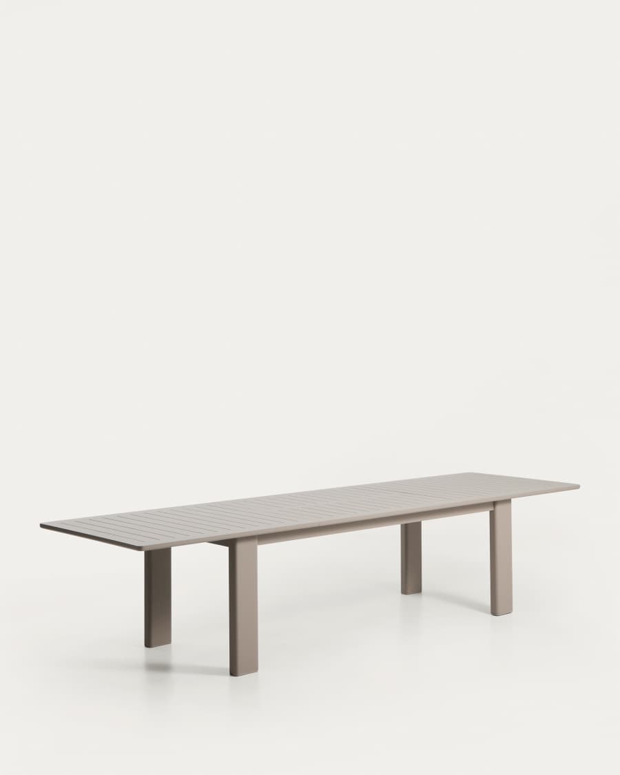 Table extensible Livorno en aluminium taupe 233(350) x 100 cm