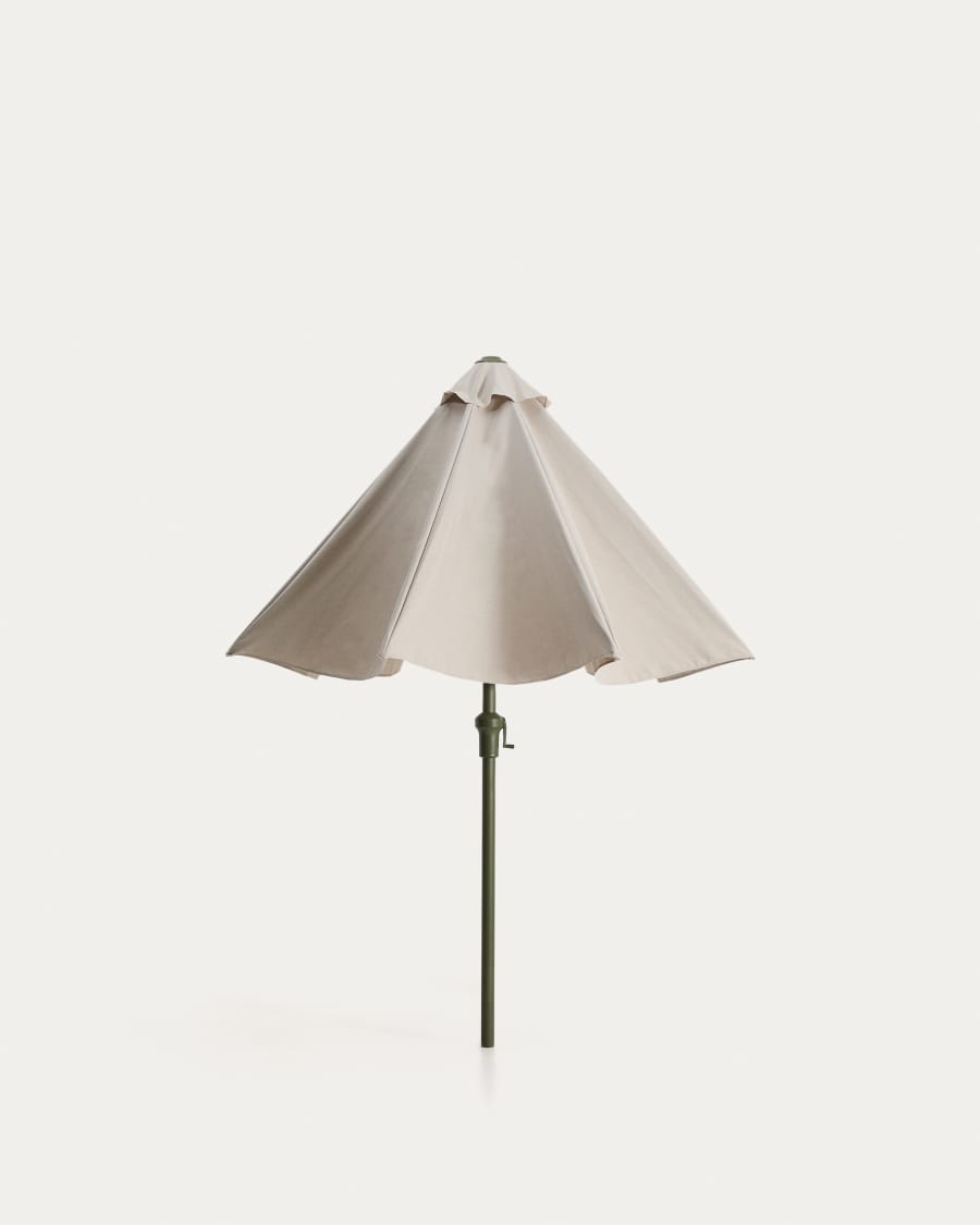 Ombrellone con palo centrale Milna beige con struttura in acciaio verde Ø 300 cm