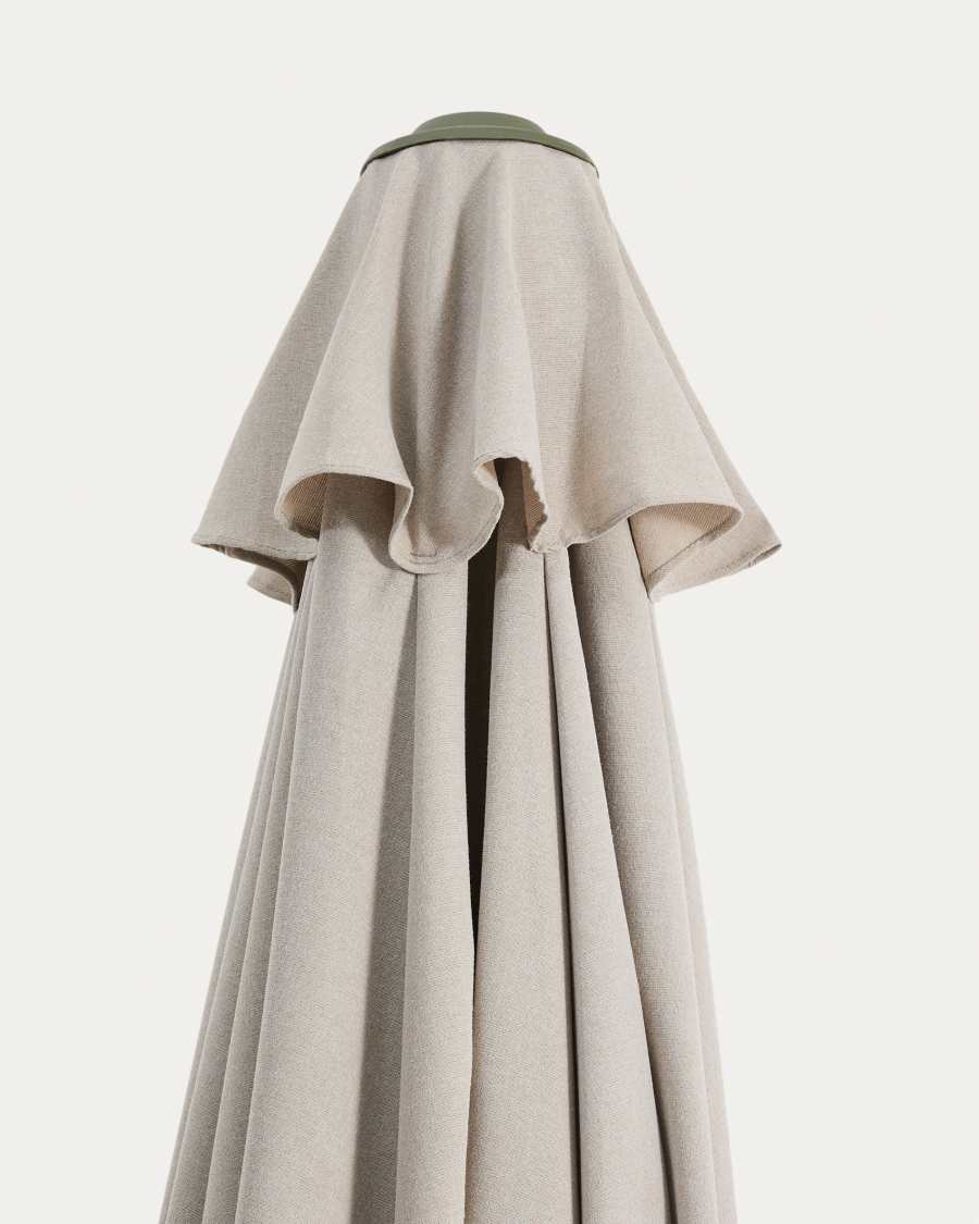 Ombrellone con palo centrale Milna beige con struttura in acciaio verde Ø 300 cm