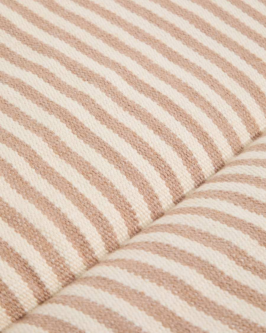 Dirome beige striped 100% PET sun lounger cushion 50 x 175cm