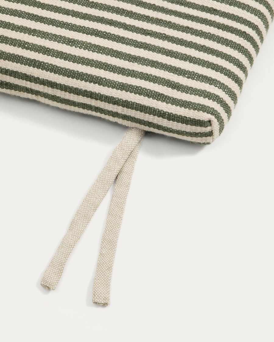 Dirome green striped 100% PET sun lounger cushion 50 x 175cm