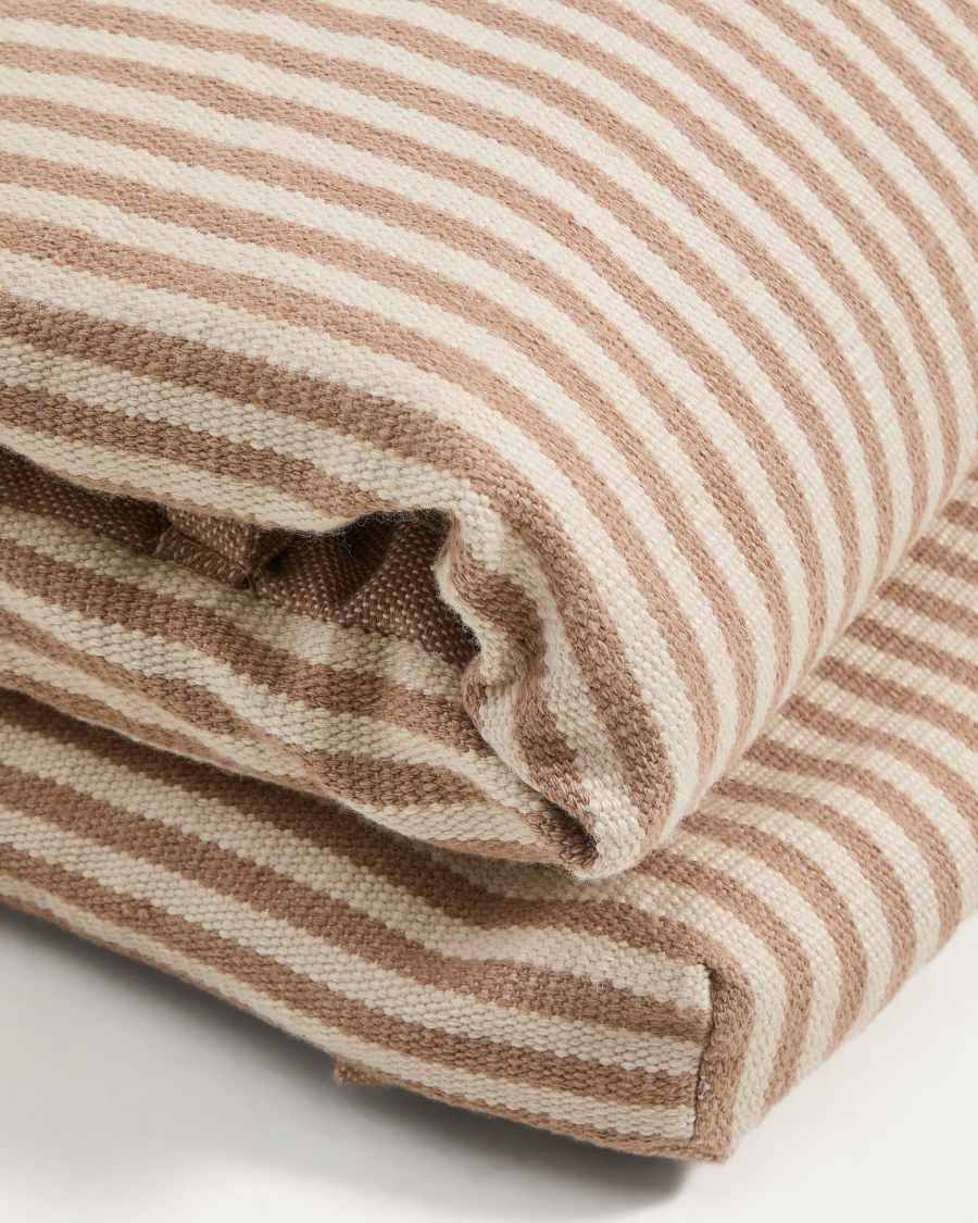 Dirome beige striped 100% PET sun lounger cushion 50 x 175cm