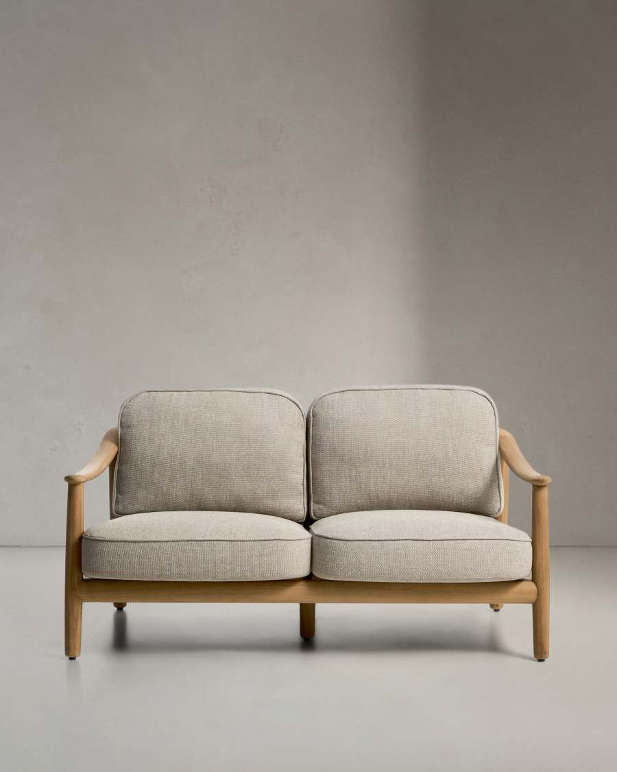 Elunda 2-seater outdoor sofa in solid teak wood FSC 100% 149cm