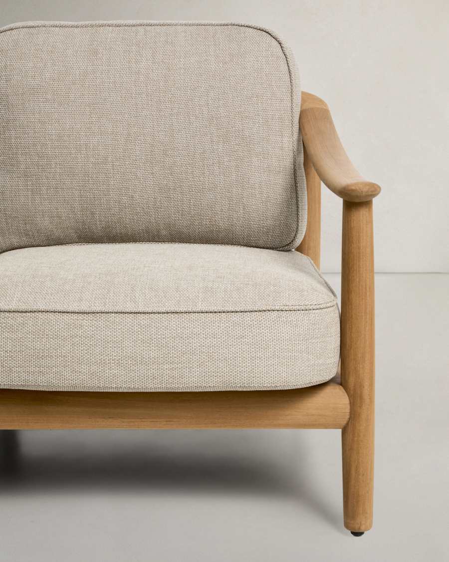 Elunda 3-seater outdoor sofa in solid teak wood FSC 100% 215cm