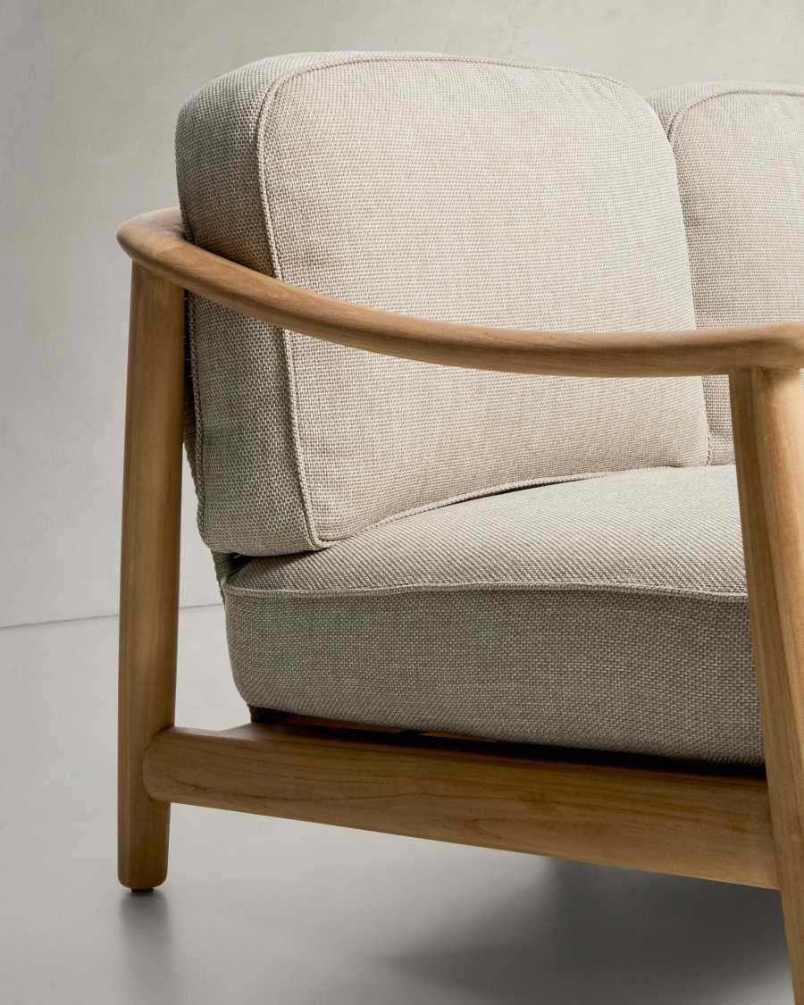 Elunda 3-seater outdoor sofa in solid teak wood FSC 100% 215cm