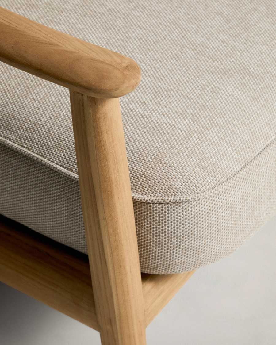 Elunda 3-seater outdoor sofa in solid teak wood FSC 100% 215cm