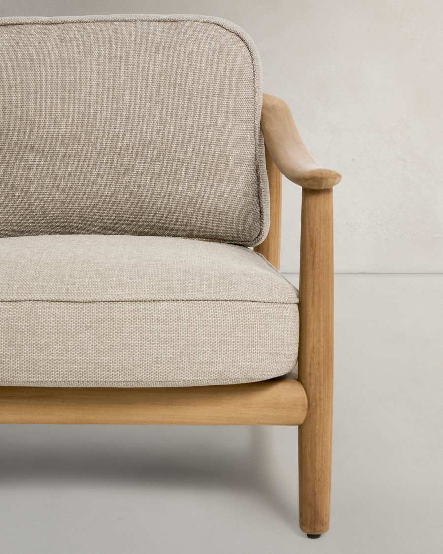 Elunda 2-seater outdoor sofa in solid teak wood FSC 100% 149cm