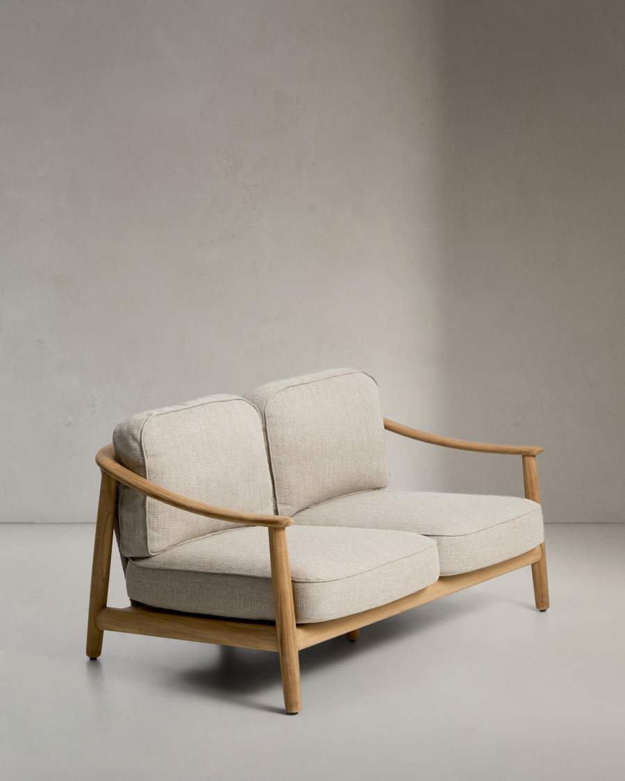 Elunda 2-seater outdoor sofa in solid teak wood FSC 100% 149cm