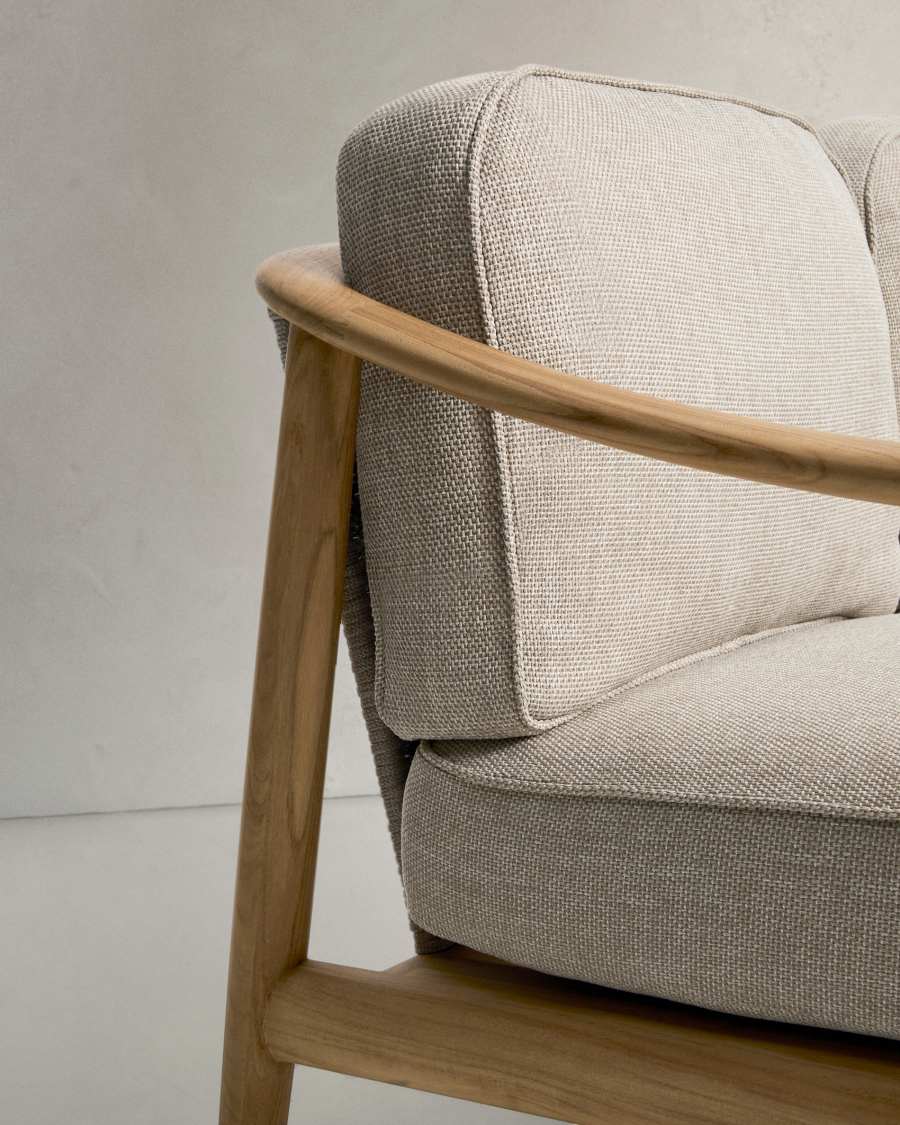 Elunda 2-seater outdoor sofa in solid teak wood FSC 100% 149cm