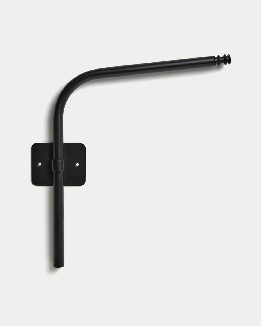Support mural Nali pour lampes portables en métal avec finition peinte noire