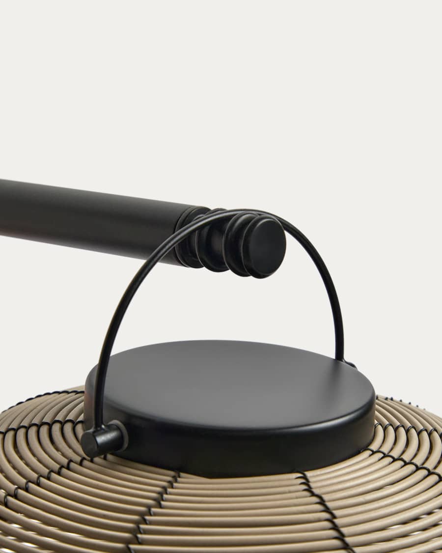 Support mural Nali pour lampes portables en métal avec finition peinte noire