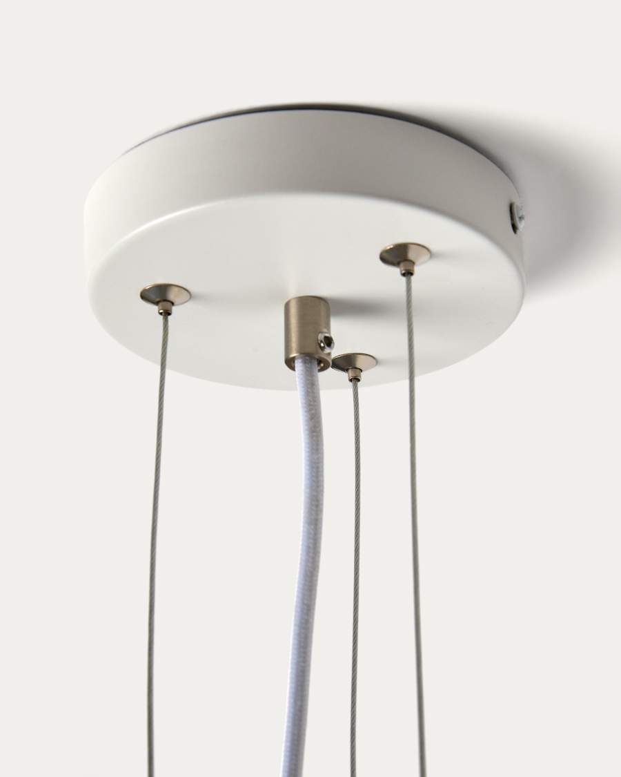 Ardali ceiling lamp in smoked glass and steel with brushed finish Ø40cm