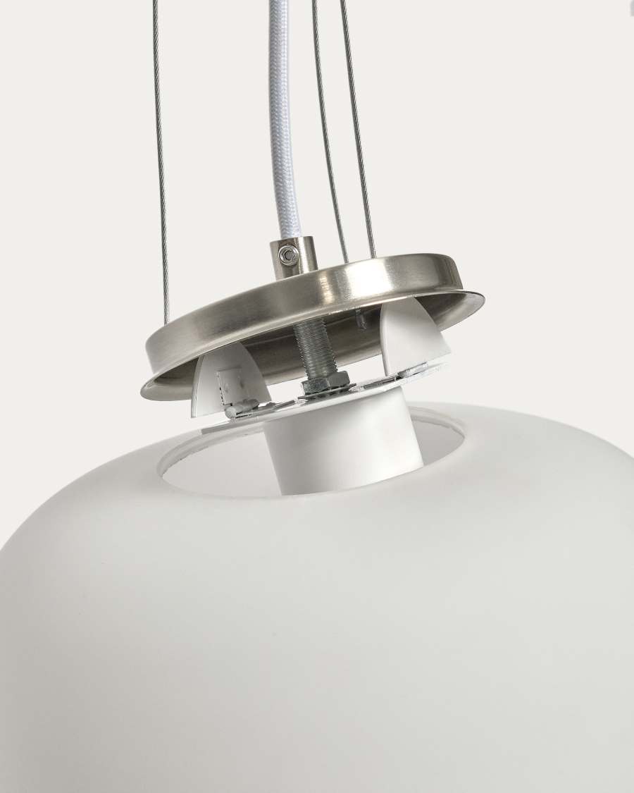 Ardali ceiling lamp in smoked glass and steel with brushed finish Ø40cm