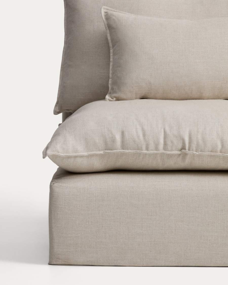 Anarela 4-seater modular corner sofa with removable covers in beige linen and viscose 287 x 197cm FSC Mix Credit