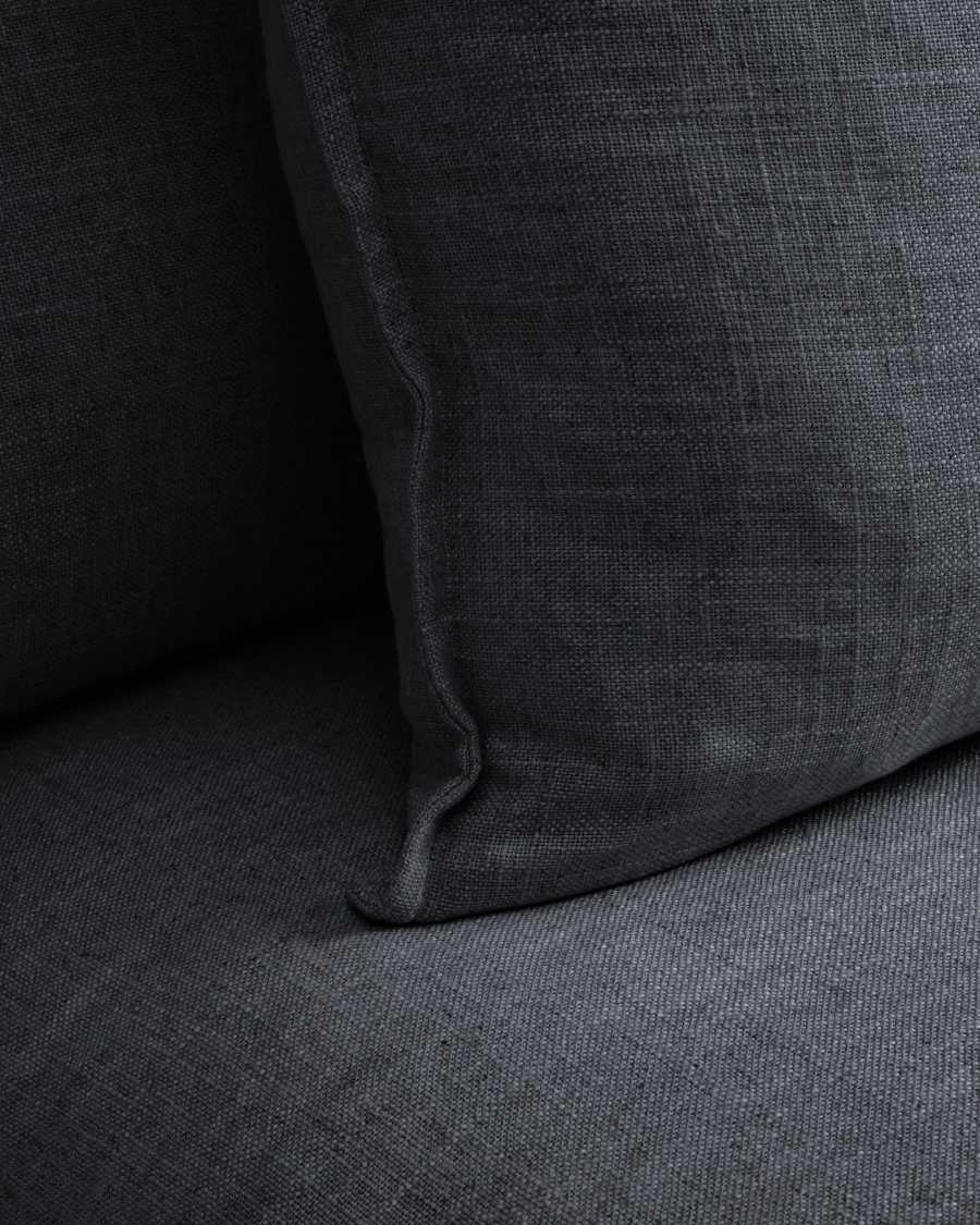 Anarela dark grey linen and viscose armchair with removable cover 90cm FSC Mix Credit