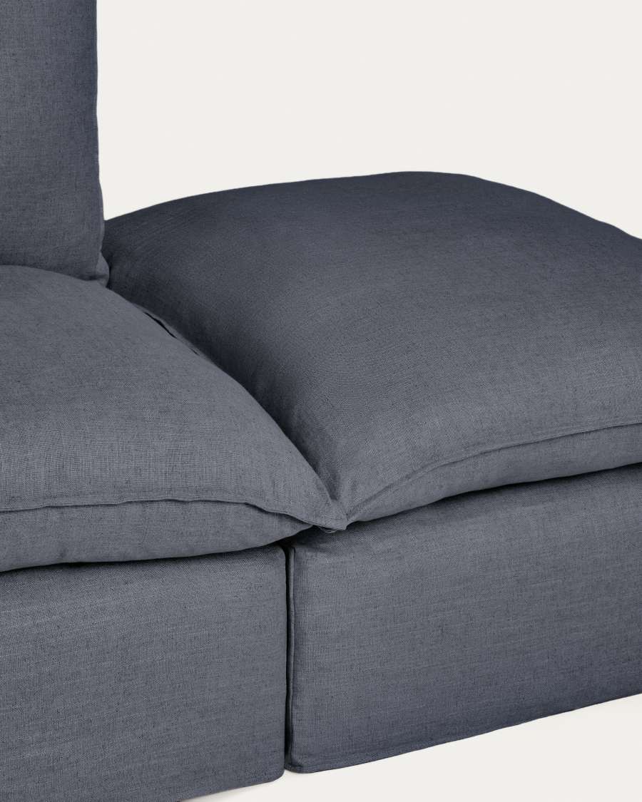 Anarela dark grey linen and viscose 6-seater modular corner sofa with removable cover 307 x 347cm FSC Mix Credit