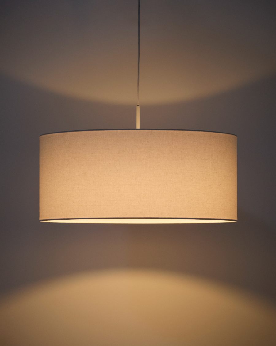 Abat-jour pour plafonnier Niani en coton couleur ivoire Ø 60 cm