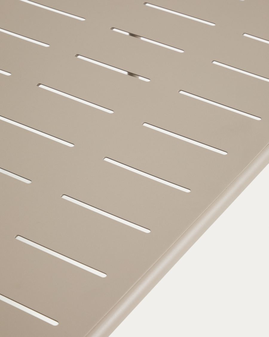 Outdoor-Tisch Zivia aus taupefarben verzinktem Stahl, 90 x 50 cm