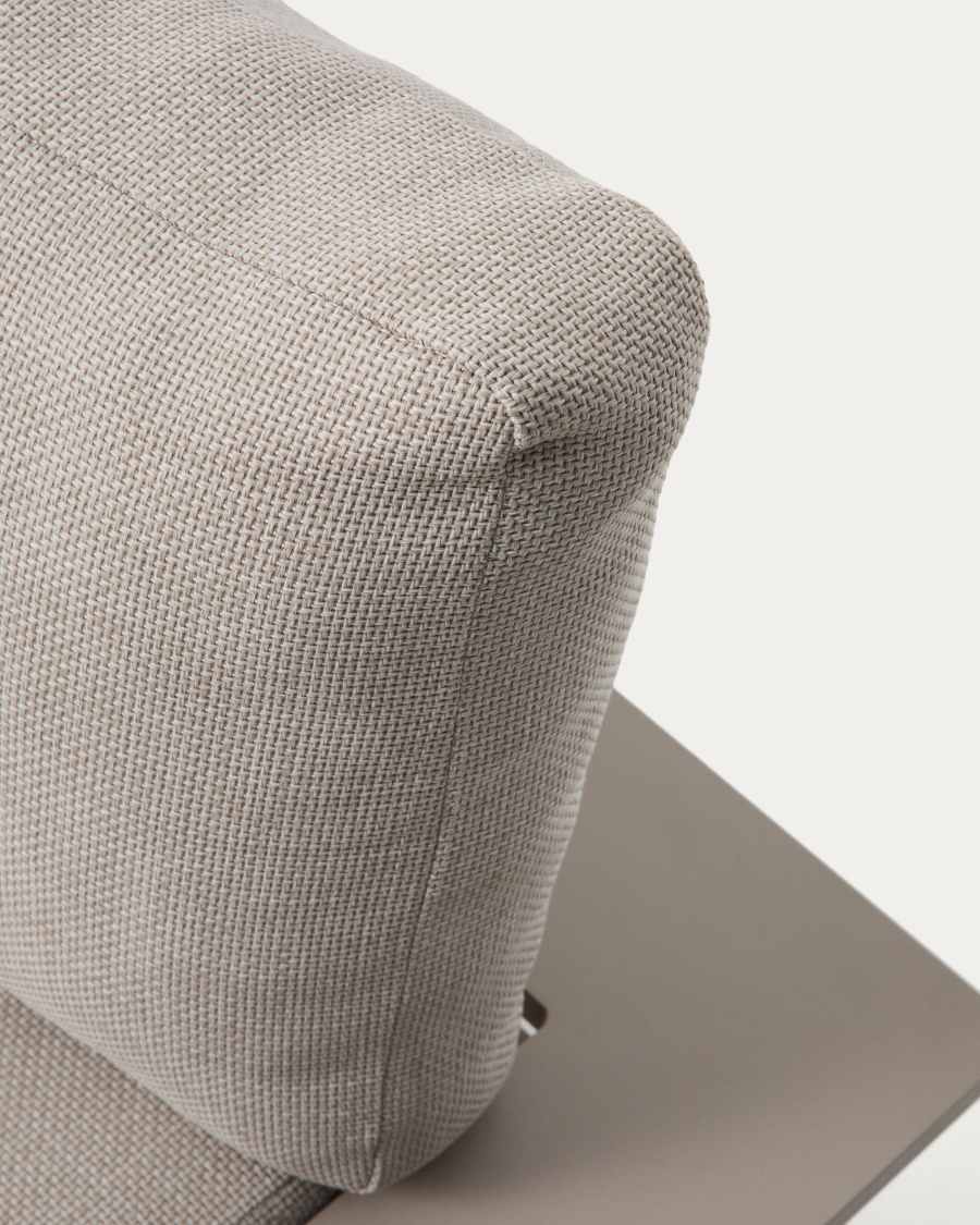 Aluminium Vathi sofa in taupe with right-sided chaise longue 250 x 159 cm