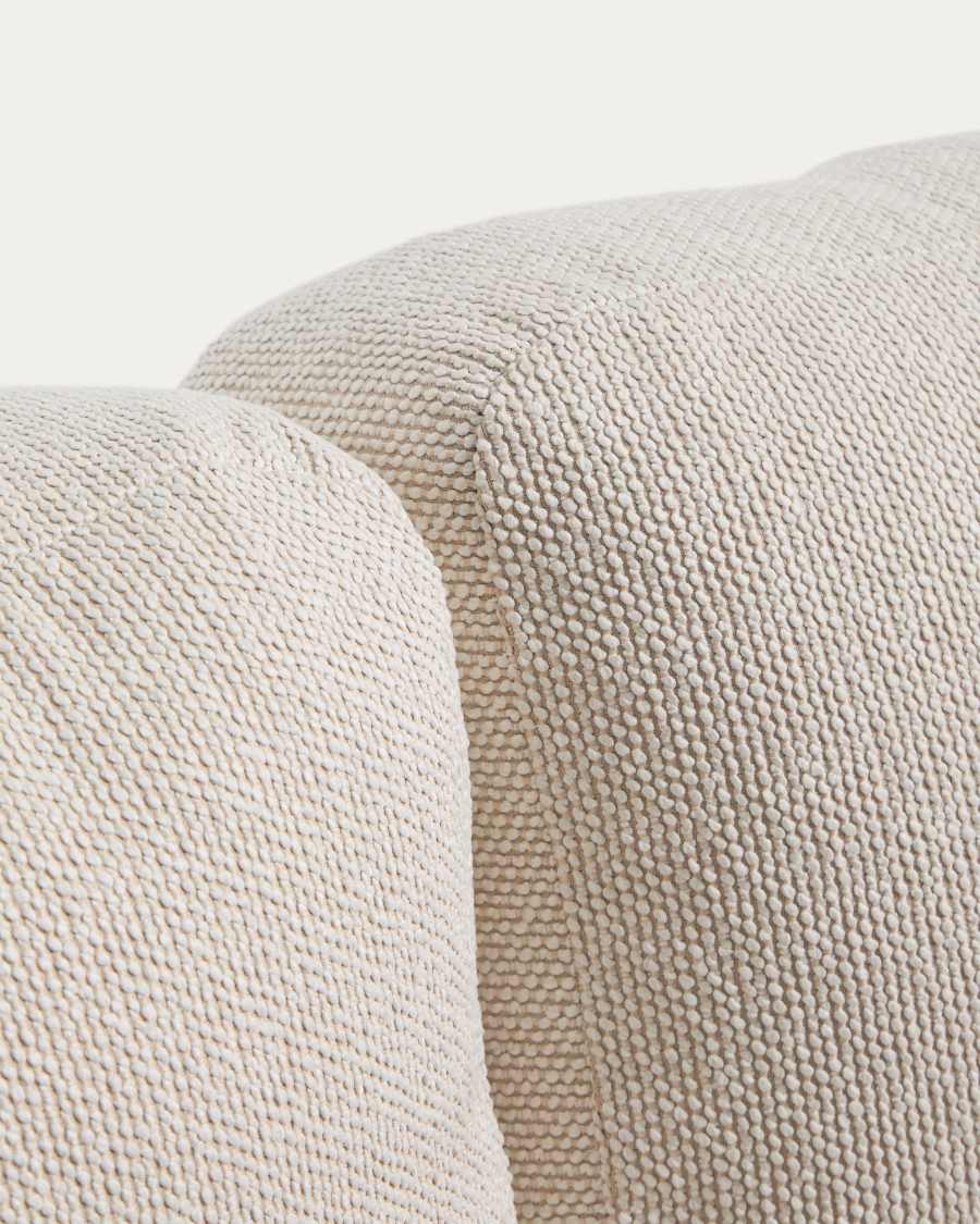 Nerano set with 3-seater sofa, 2 armchairs and coffee table in tempered glass and brown aluminium