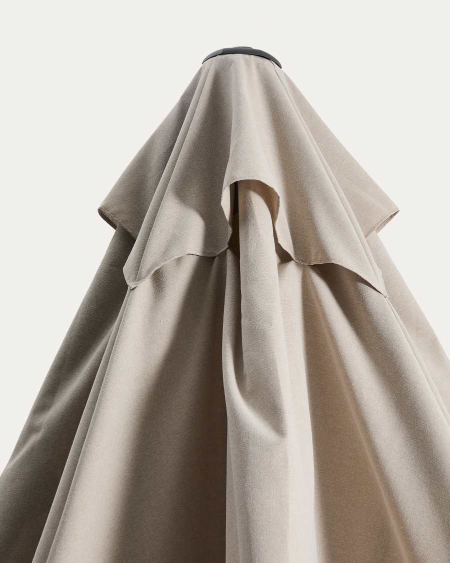 Parasol déporté Noli beige avec armature en aluminium graphite 300 x 420 cm