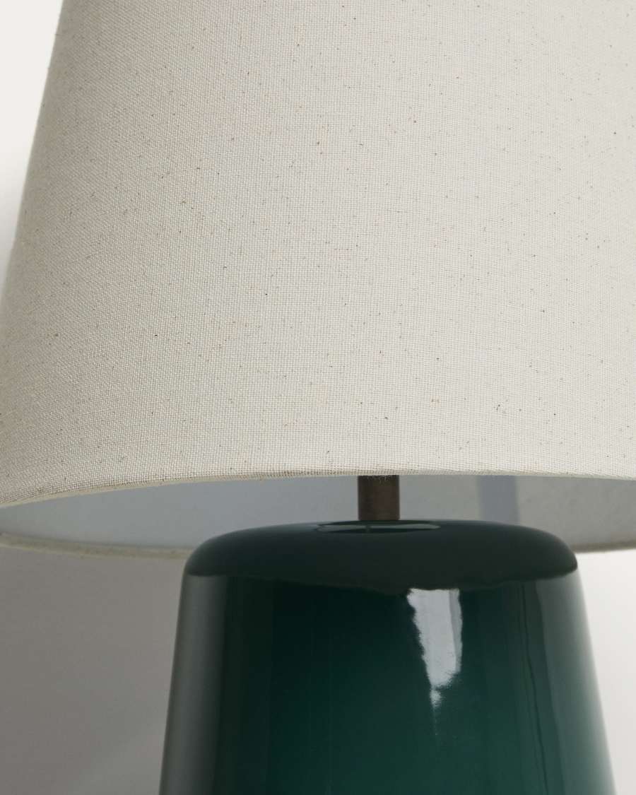 Tischlampe Odra aus grüner Keramik mit glänzendem Finish