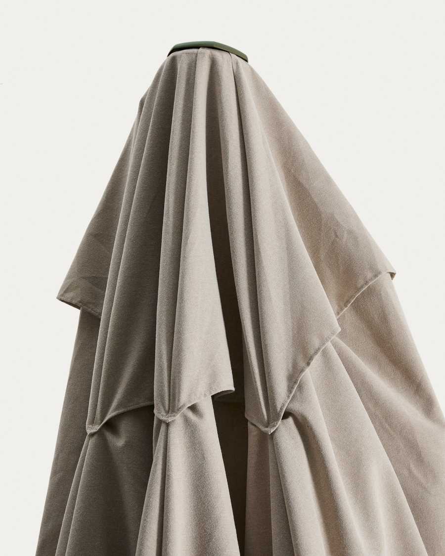 Noli beige cantilever parasol with green aluminium structure 300 x 420cm