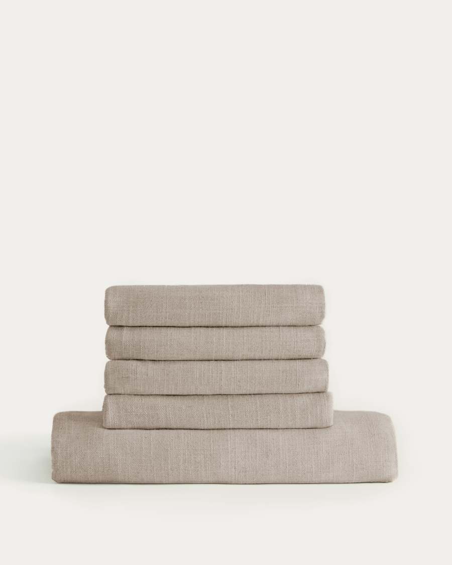 Anarela beige linen 2-seater sofa cover