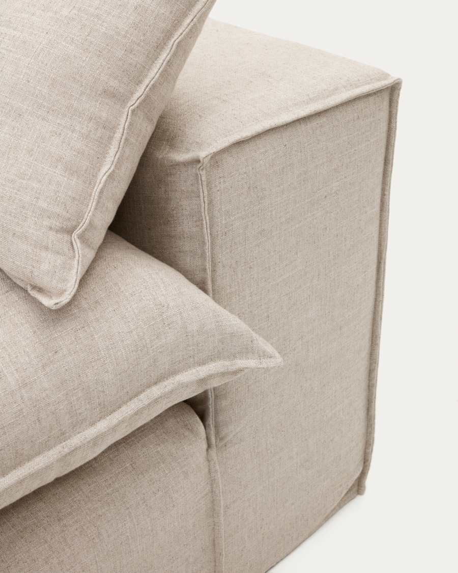 Sofà modular desenfundable Anarela 3 places de lli i viscosa beix 260 cm FSC Mix Credit