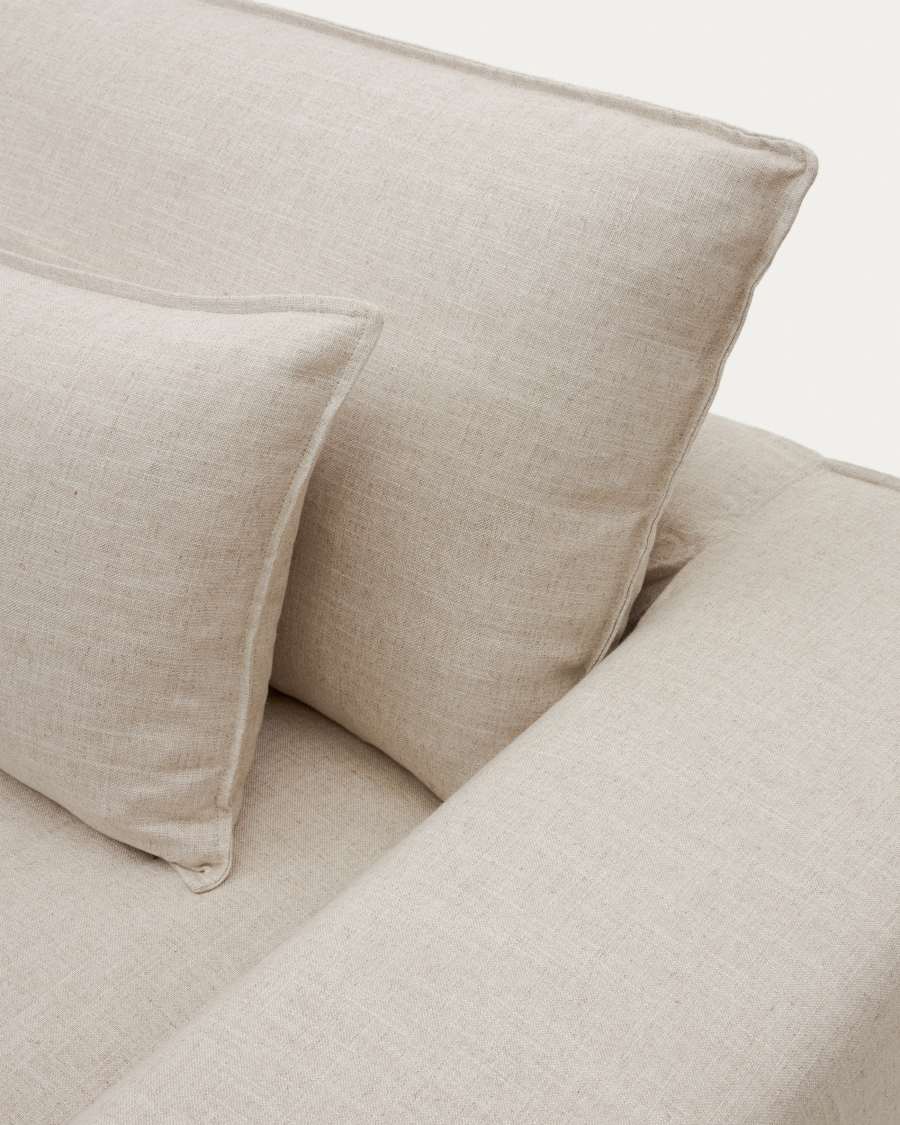 Anarela beige linen 2-seater sofa cover