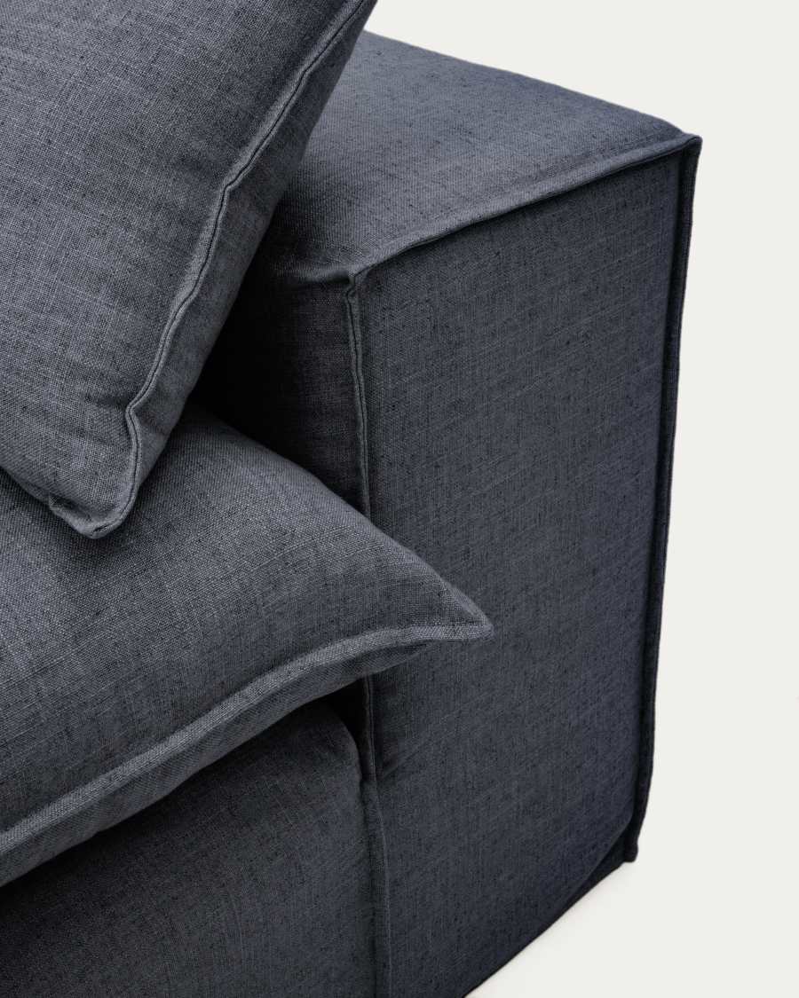 Sofà modular desenfundable Anarela 3 places de lli i viscosa gris fosc 280 cm FSC Mix Credit