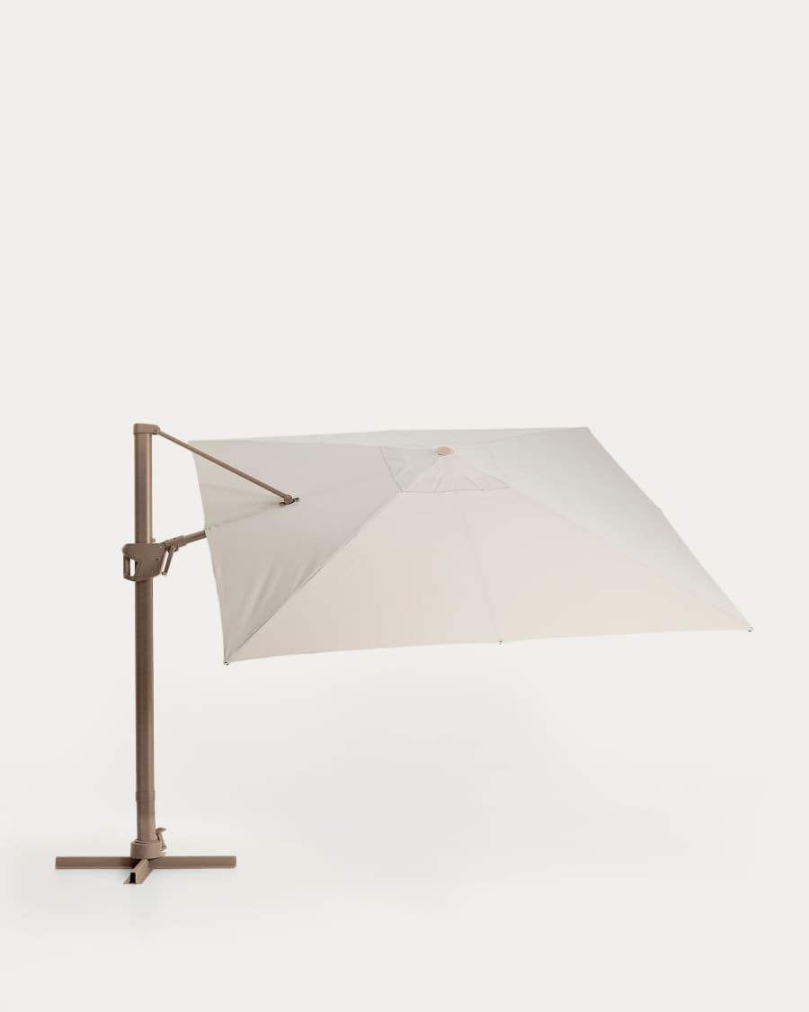 Ombrellone eccentrico Noli beige con struttura in alluminio tortora 300 x 300 cm