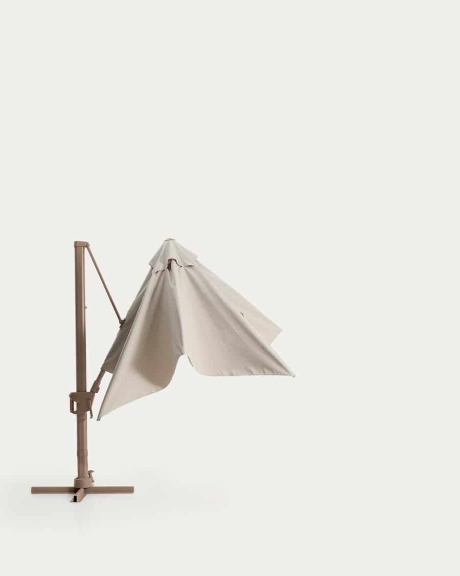 Ombrellone eccentrico Noli beige con struttura in alluminio tortora 300 x 300 cm