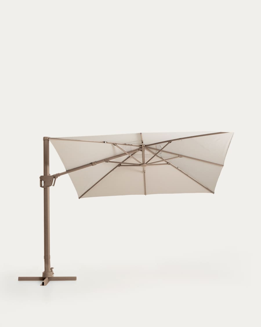 Ombrellone eccentrico Noli beige con struttura in alluminio tortora 300 x 300 cm