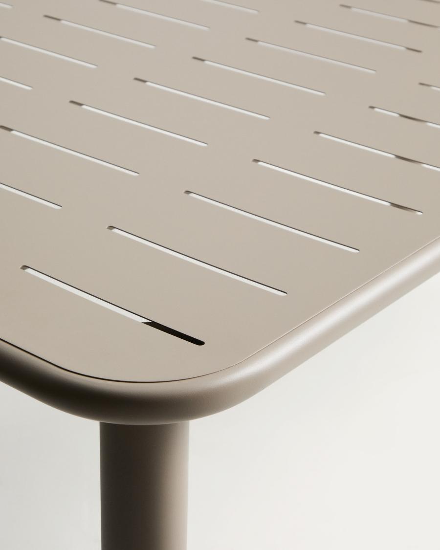 Brai outdoor table in taupe galvanised steel 180 x 90cm