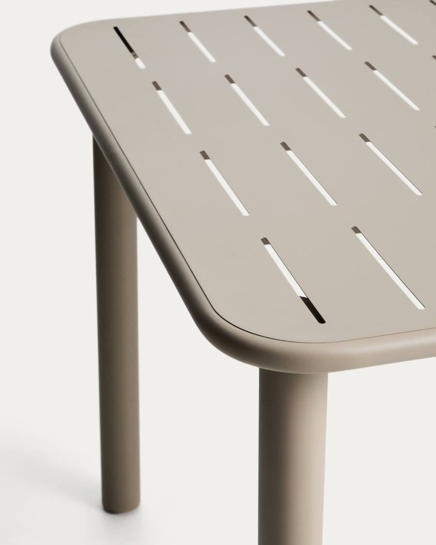 Brai outdoor table in taupe galvanised steel 180 x 90cm